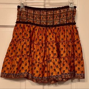 Orange boho skirt